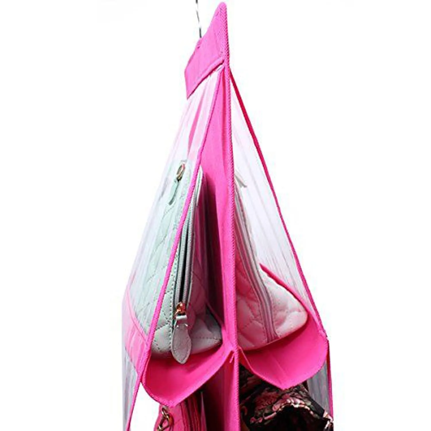 Heart Home Multiuses PVC Double Sided Hanging Organizer For Bedroom, Living Room Pack Of 2 (Pink) 52HH3995