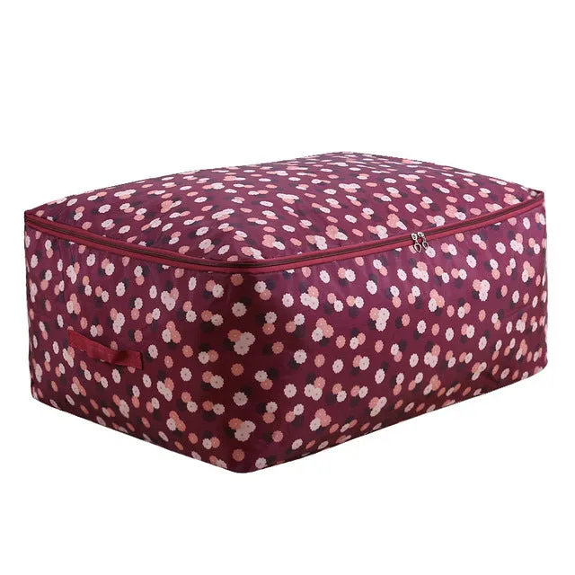 Heart Pattern Packing Box Oxford Storage Bag For Clothing Household Suitcase Durable Sock Tie Storage Box Closet Quilt Organizer