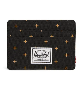 Herschel Charlie Card Holder – Black Gridlock Gold