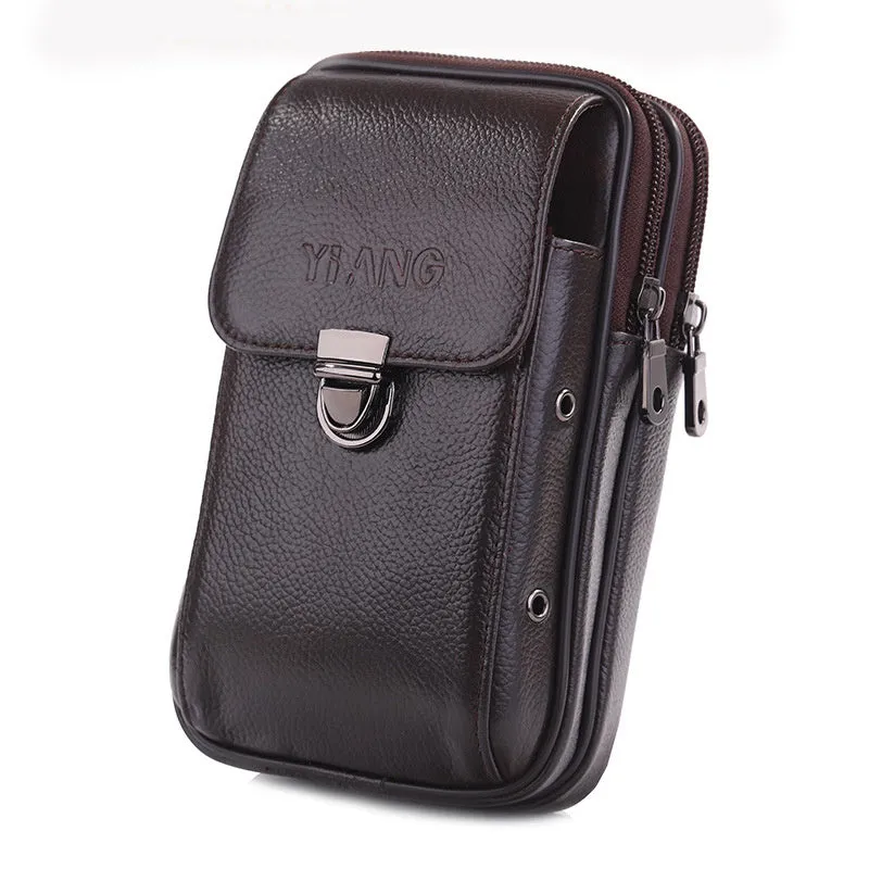 Horizontal And Vertical Leather Belt Mobile Phone Bag