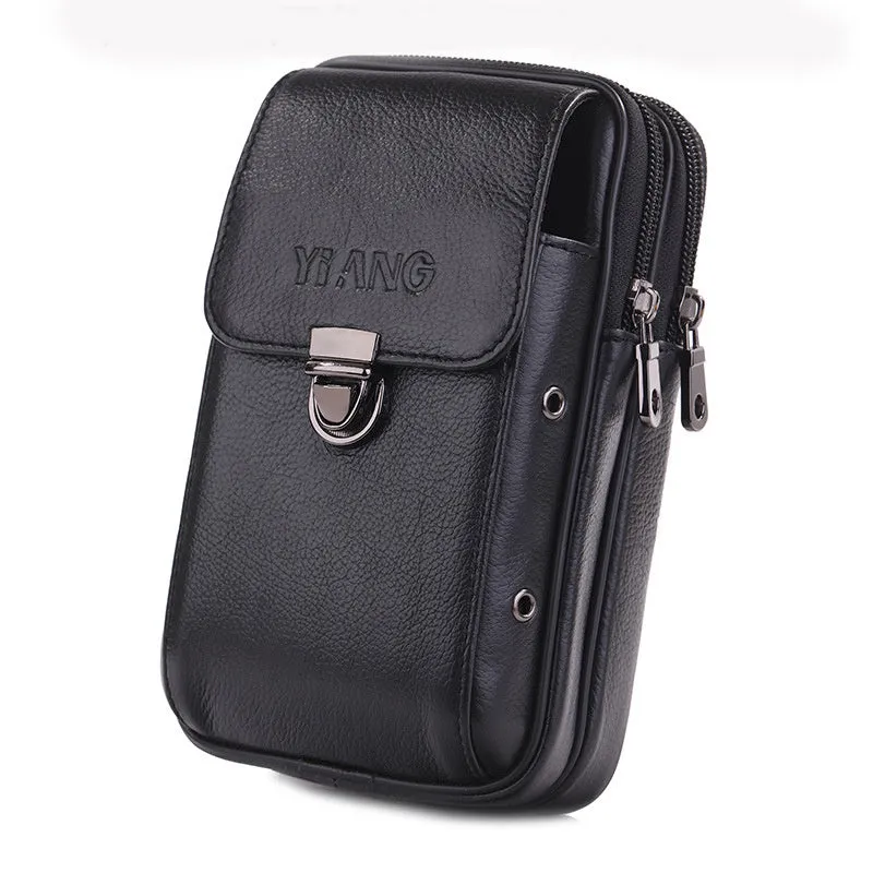 Horizontal And Vertical Leather Belt Mobile Phone Bag