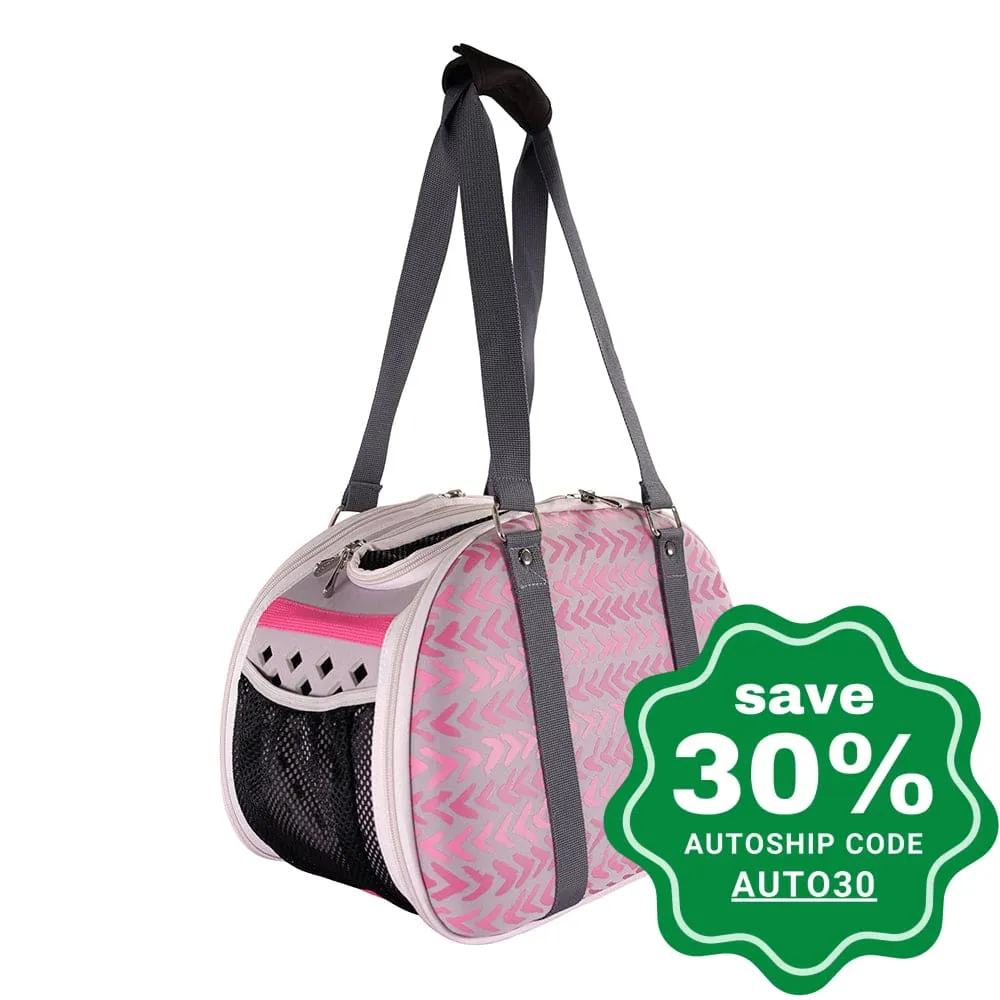 Ibiyaya - Pet Hardshell Travel Carrier - Pink Chevron