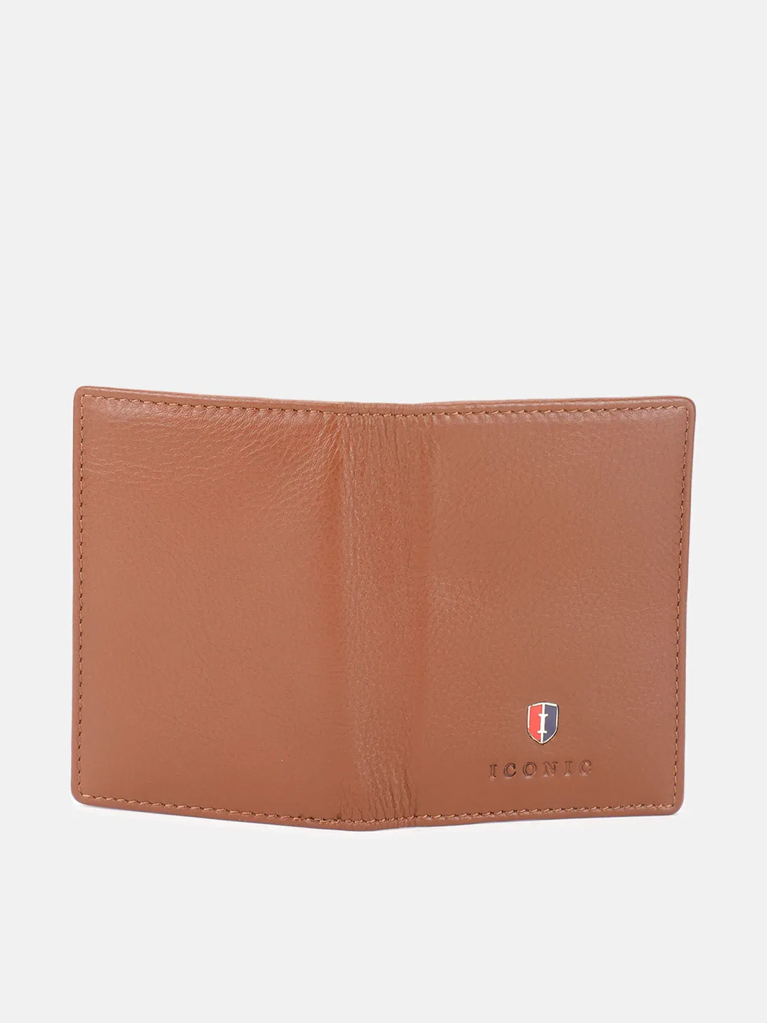 Iconic Men Brown Textured Passport Holder