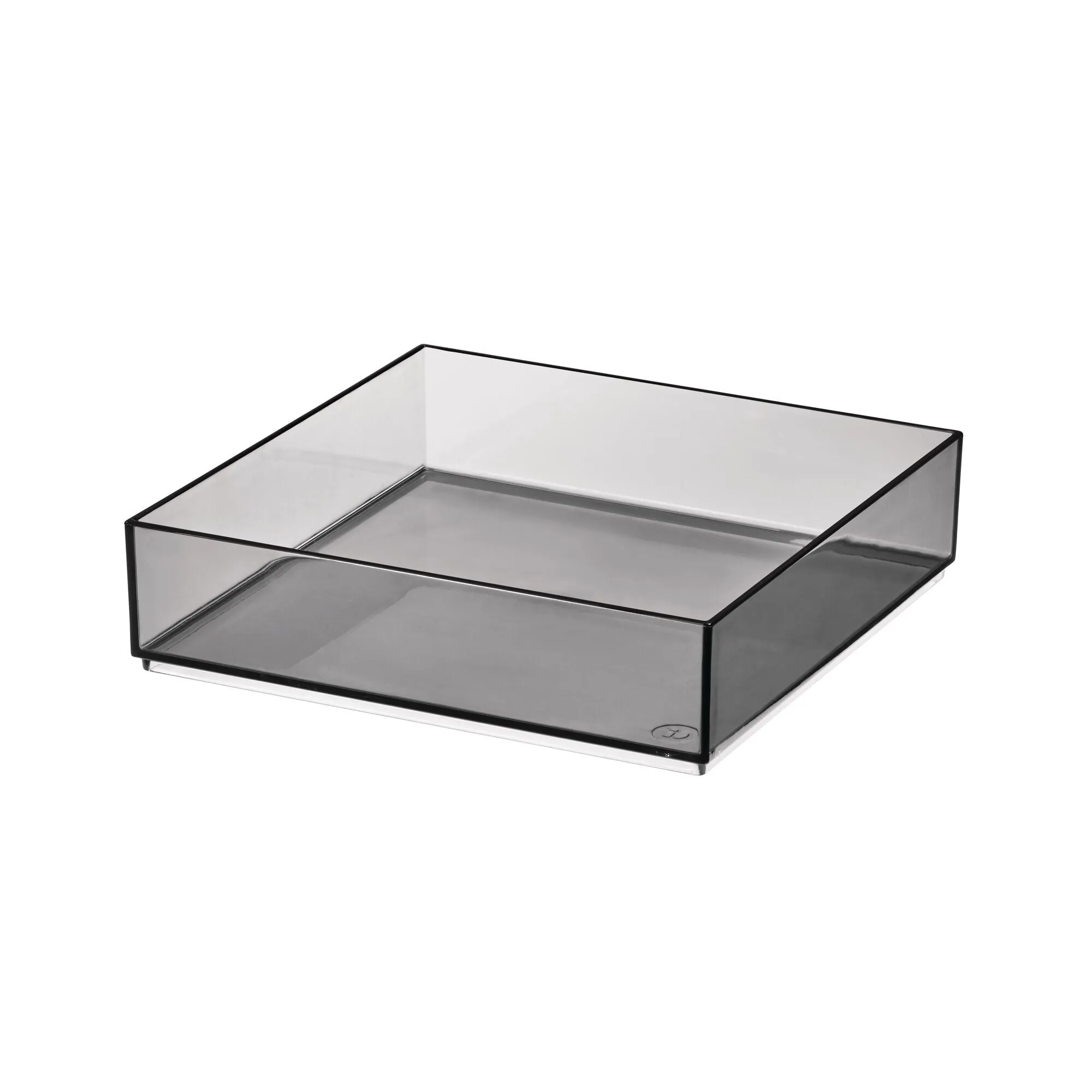 iDesign Cosmetic Drawer Organizer, 8" x 8" x 2", Smoke/Matte Black