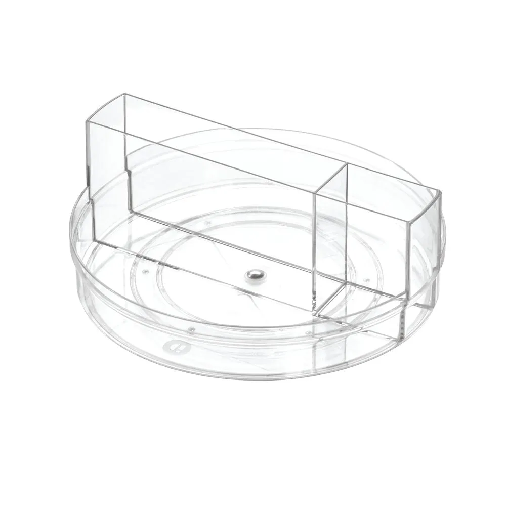 iDesign Crisp Tableware Turntable made with 100% Recycled Clear Plastic