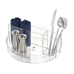 iDesign Crisp Tableware Turntable made with 100% Recycled Clear Plastic