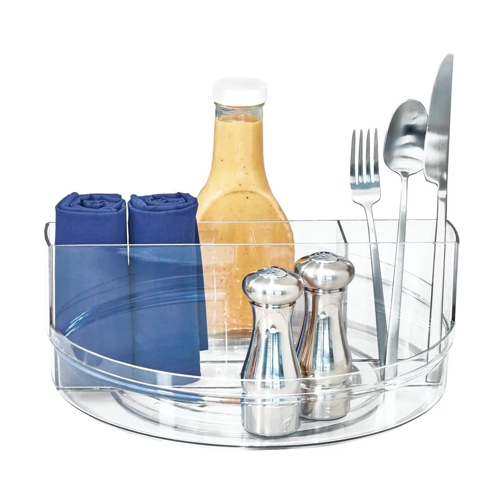 iDesign Crisp Tableware Turntable made with 100% Recycled Clear Plastic