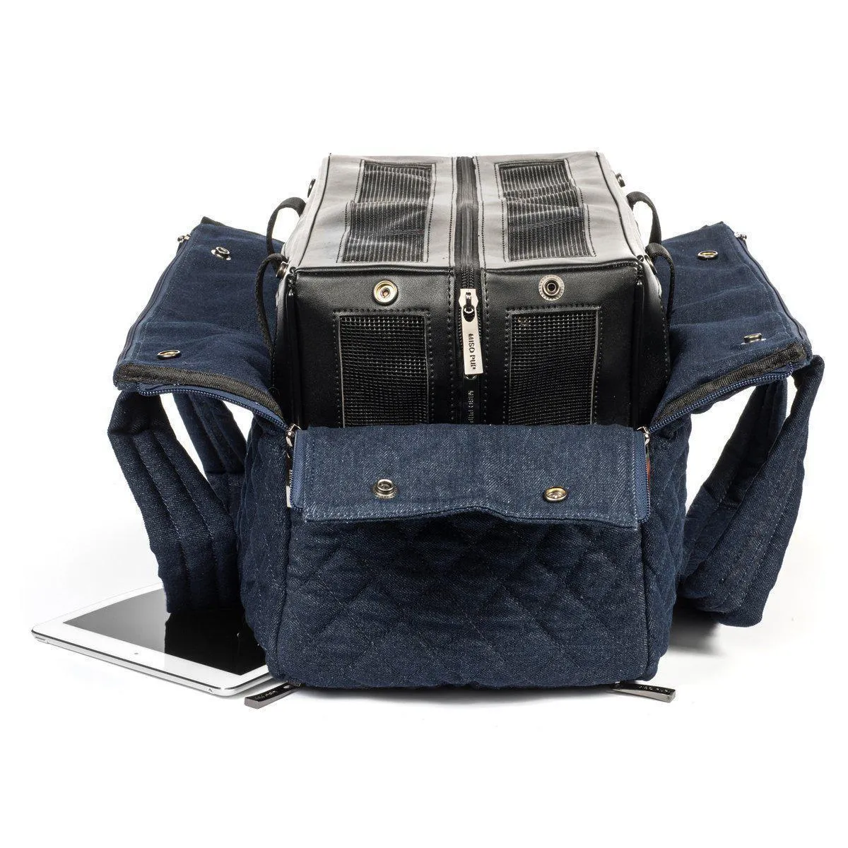 Interchangeable Quilted Dog Carrier Denim