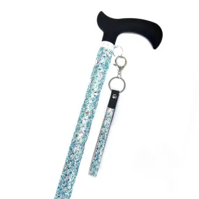 Jacqueline Kent "Sugar Cane" Turquoise and Silver Crystal Adjustable Medical Cane