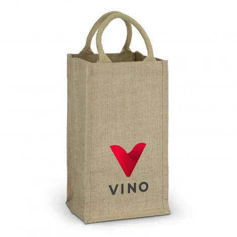 Jute Four Bottle Wine Carrier Bag