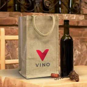 Jute Four Bottle Wine Carrier Bag