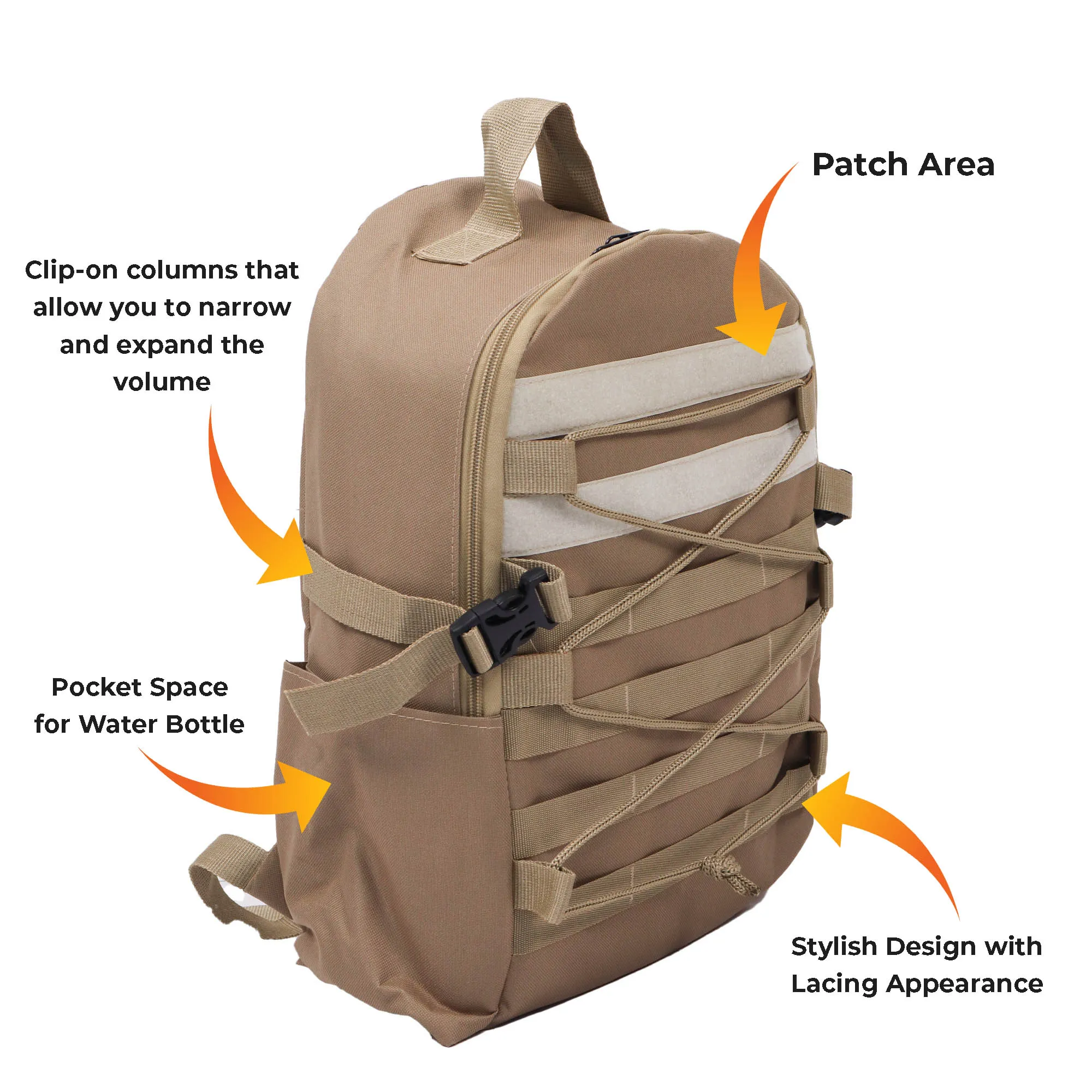 Khaki Tactical ERA Model Daily Backpack - 25 Litre Bag