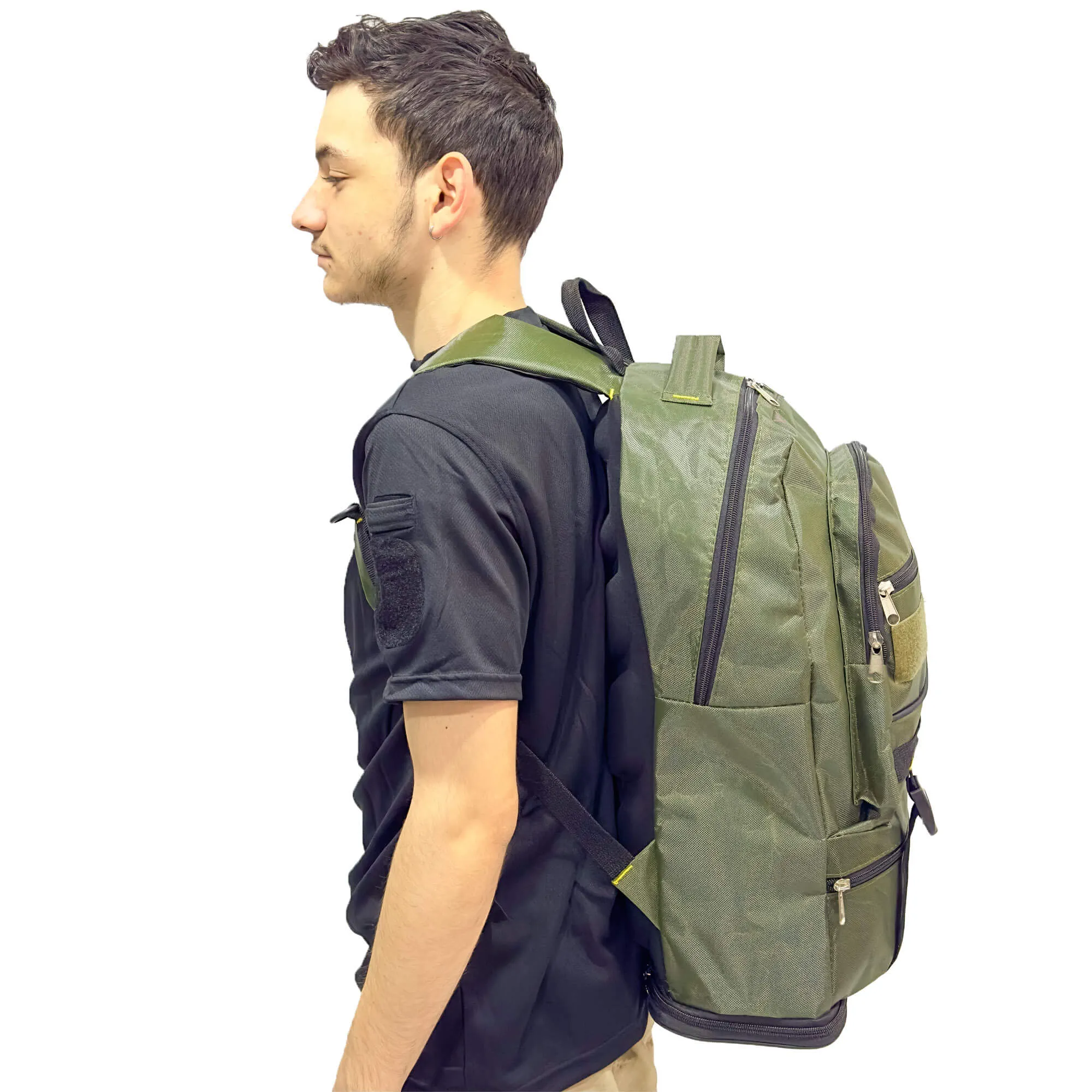 Khaki Volume Expandable Mountaineer Camper Backpack - 55 10 Liter Bag