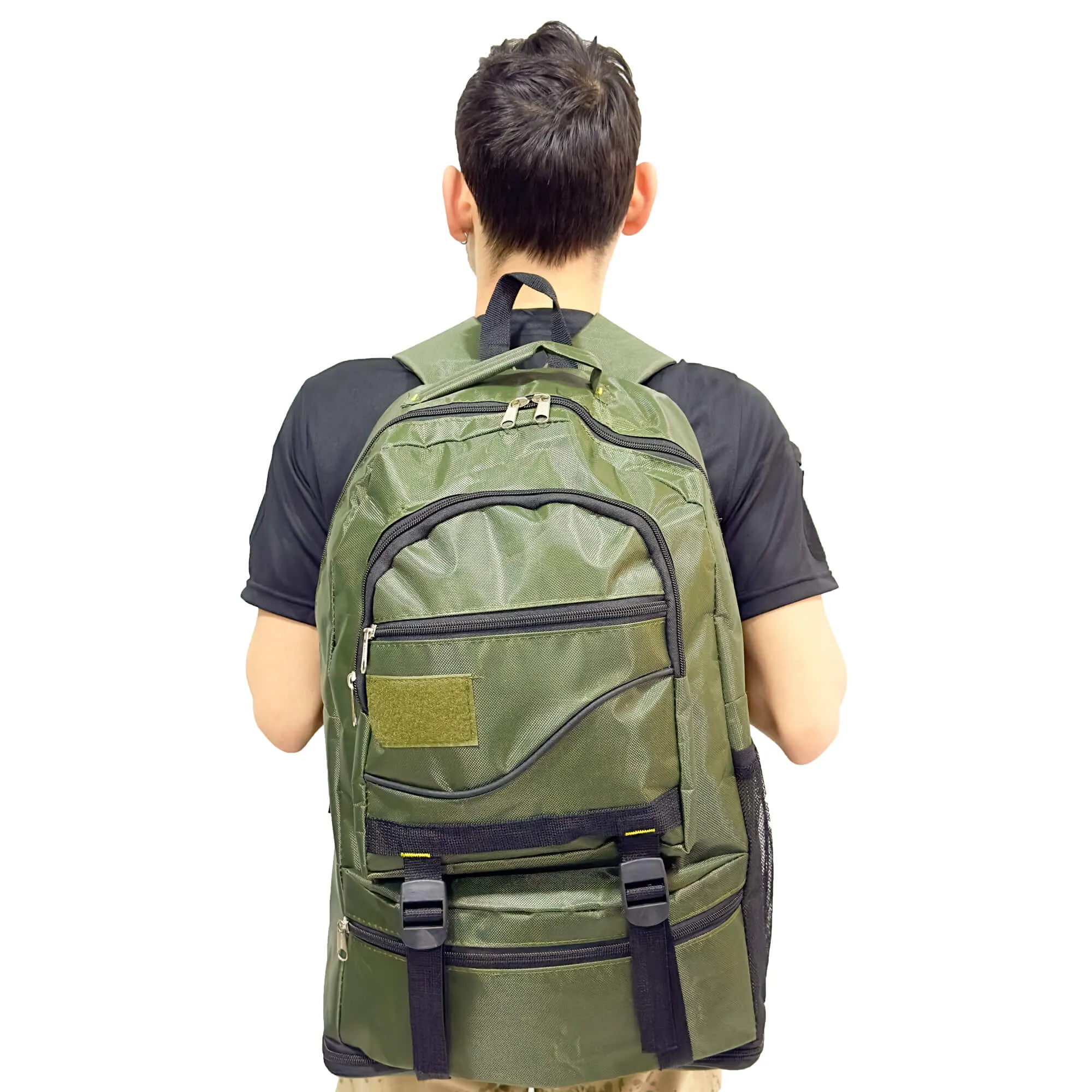 Khaki Volume Expandable Mountaineer Camper Backpack - 55 10 Liter Bag