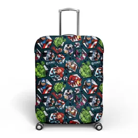 Kuber Industries Marvel Avengers Luggage Cover | Polyester Travel Suitcase Cover | Washable | Stretchable Suitcase Protector | 18-22 Inch | Small | Blue