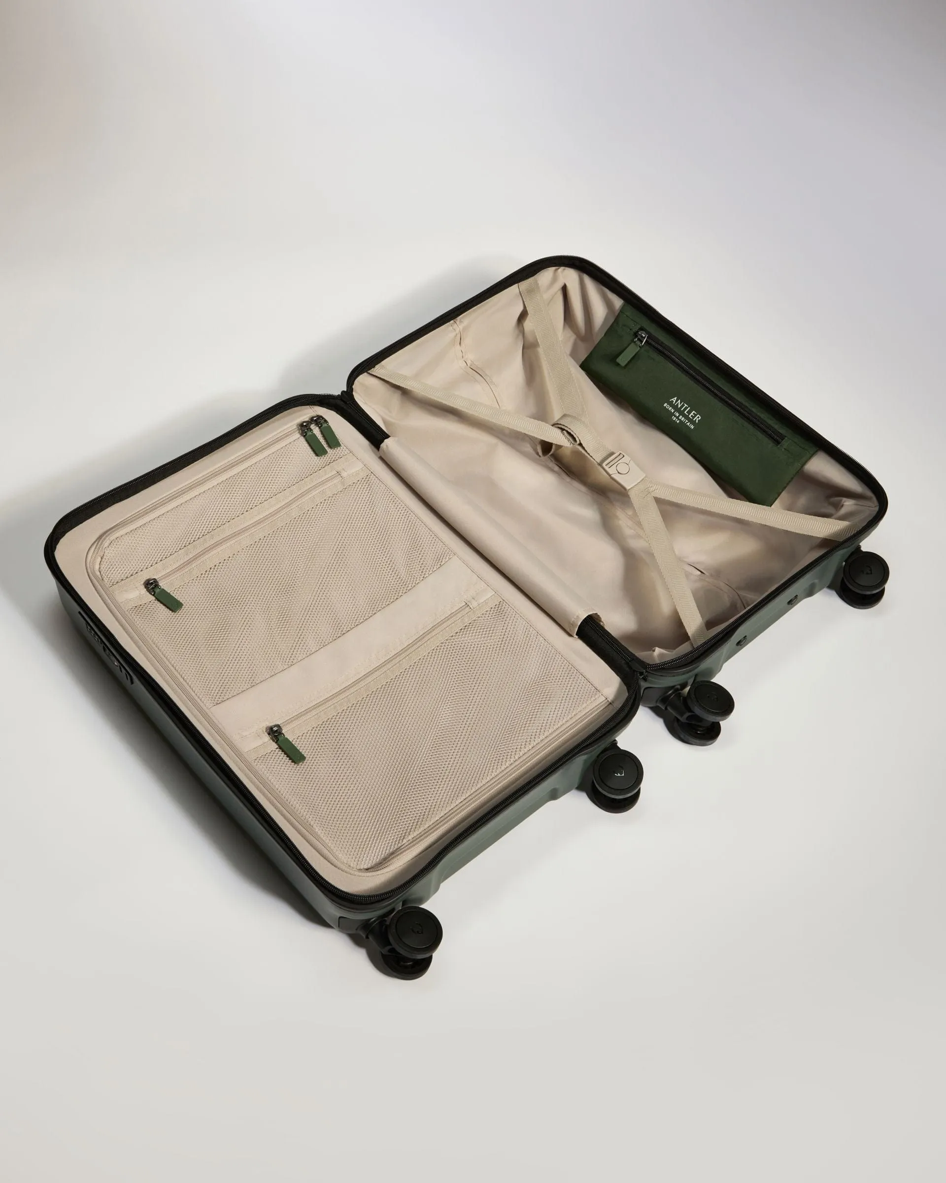 Large Cabin Suitcase in Antler Green - Icon Stripe