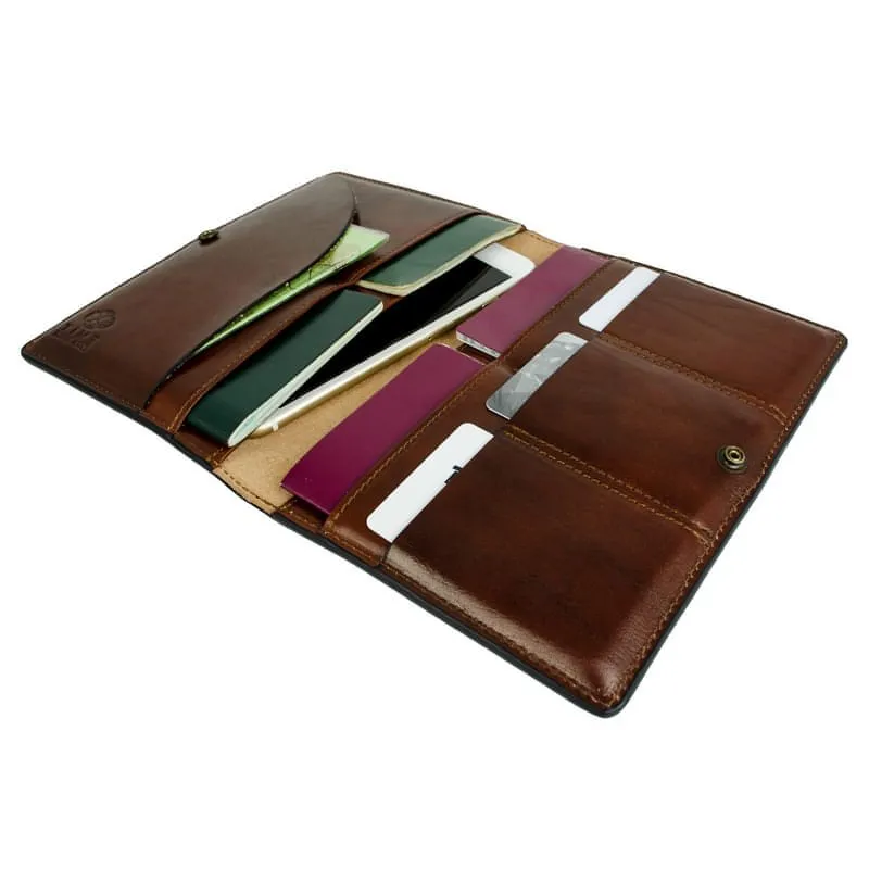 Large Full Grain Italian Leather Passport Holder - Gulliver's Travels