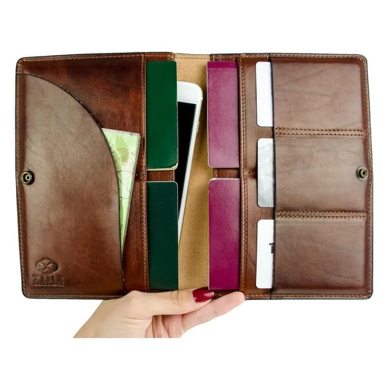 Large Full Grain Italian Leather Passport Holder - Gulliver's Travels