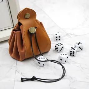 Leather Game Sieve Organizer Drawstring Pocket