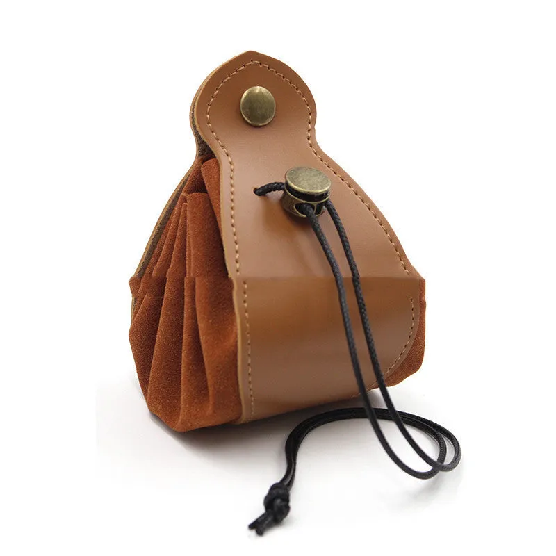 Leather Game Sieve Organizer Drawstring Pocket