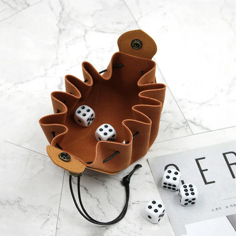 Leather Game Sieve Organizer Drawstring Pocket