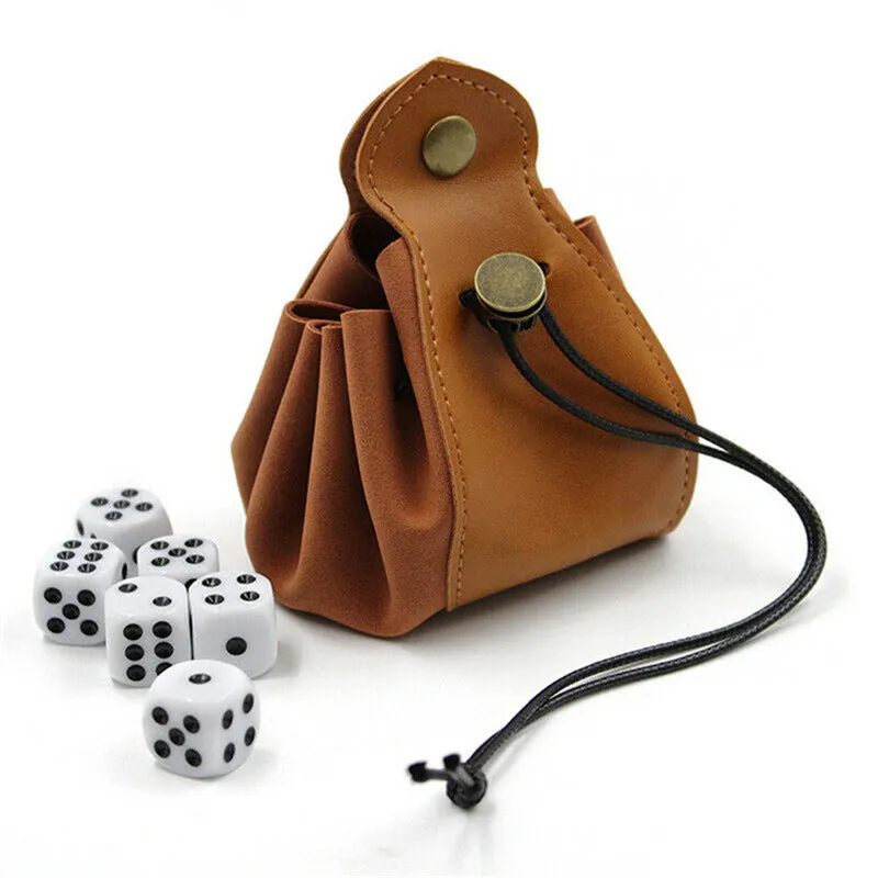 Leather Game Sieve Organizer Drawstring Pocket