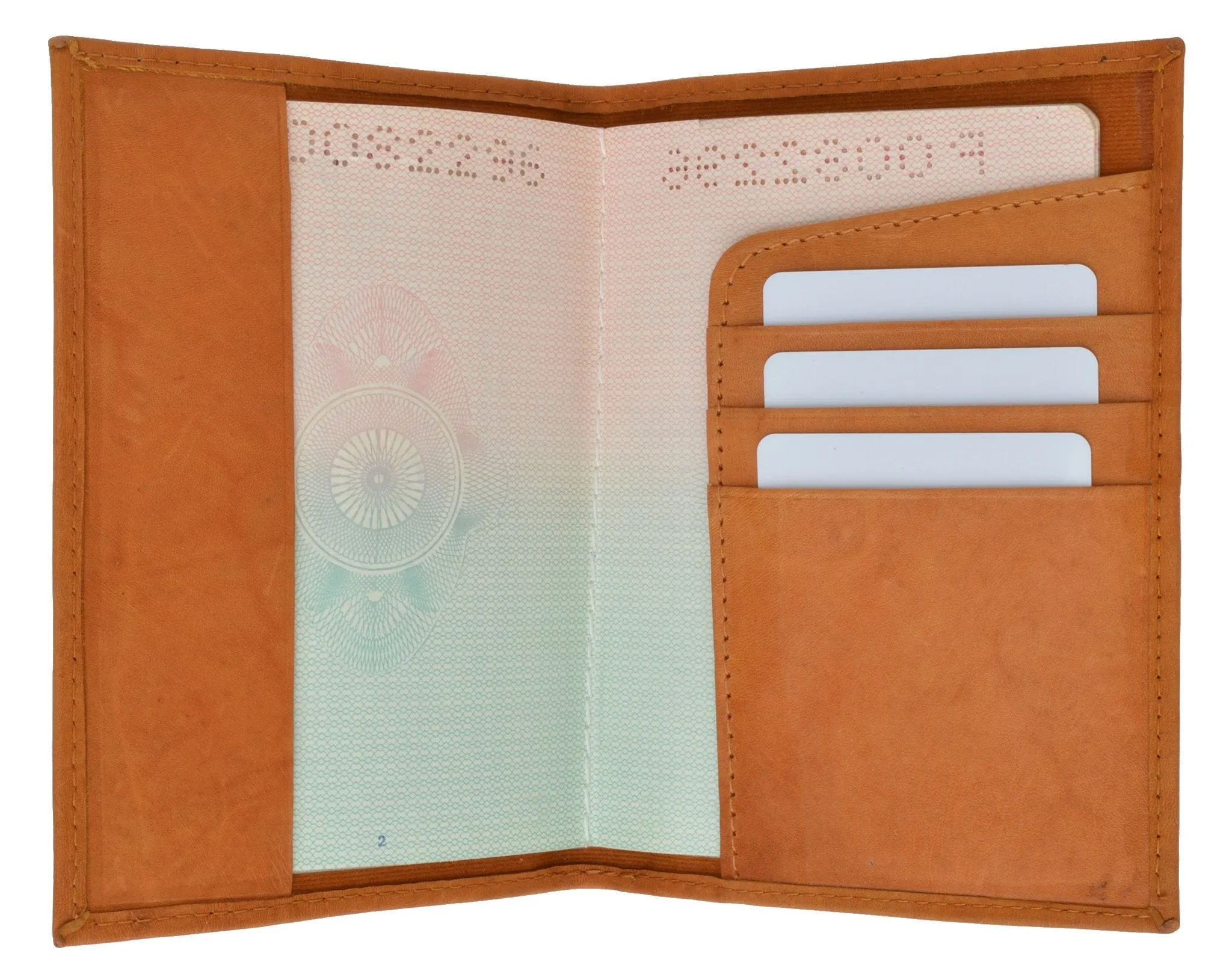 Leather Passport wallet with Card holder 601 CF BLIND