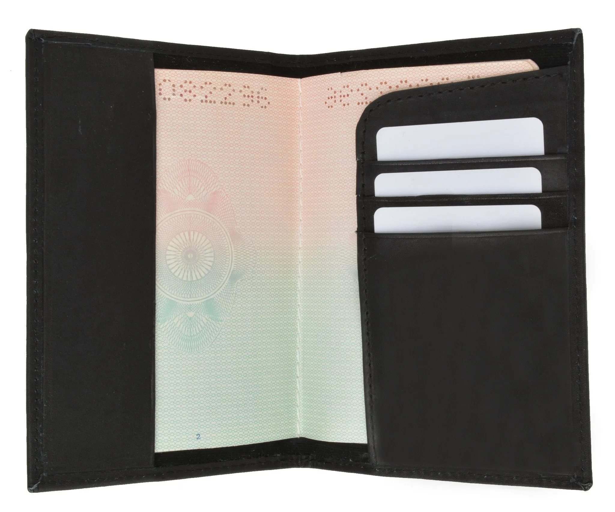 Leather Passport wallet with Card holder 601 CF BLIND