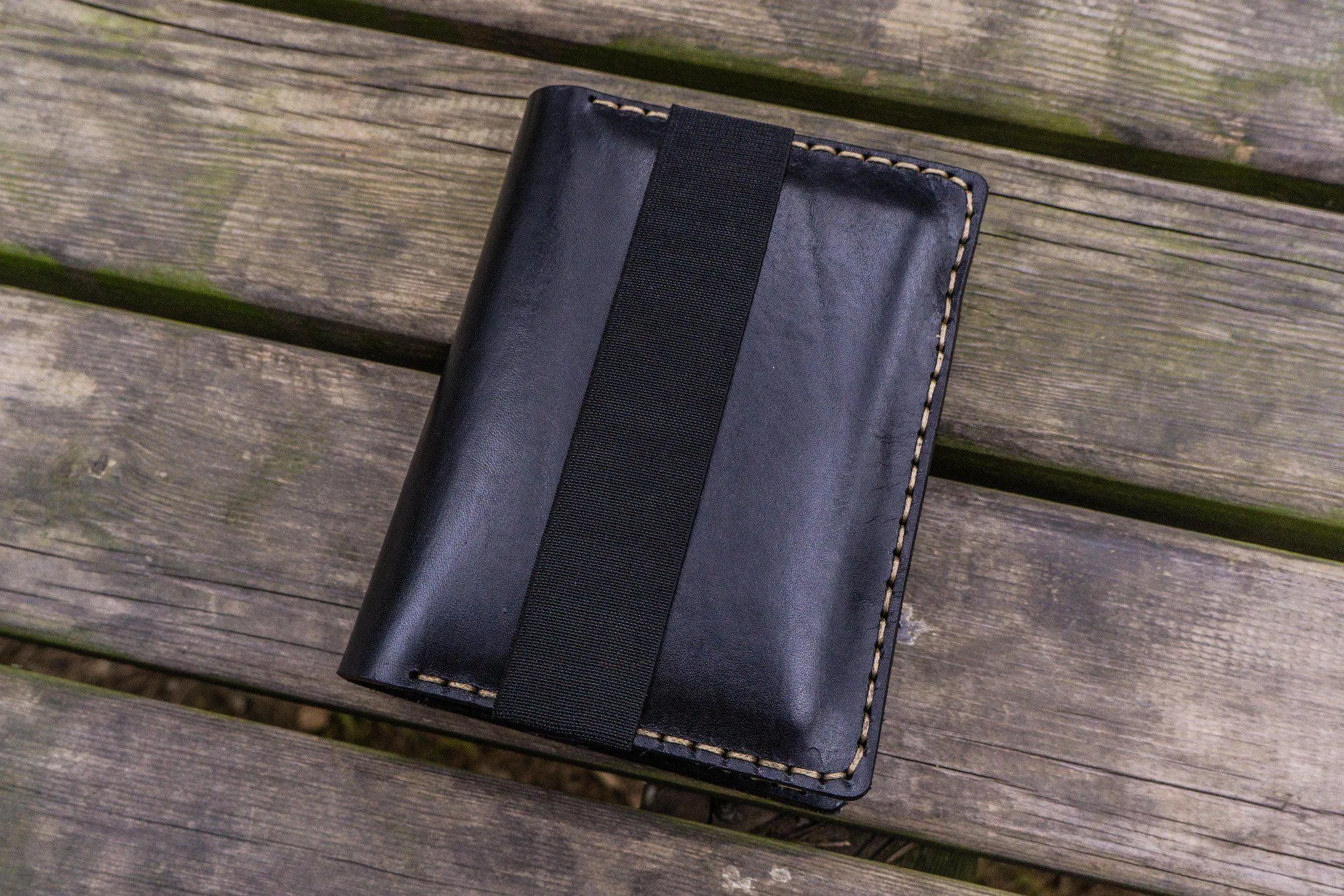 Leather Pocket Moleskine Journal Cover - Black