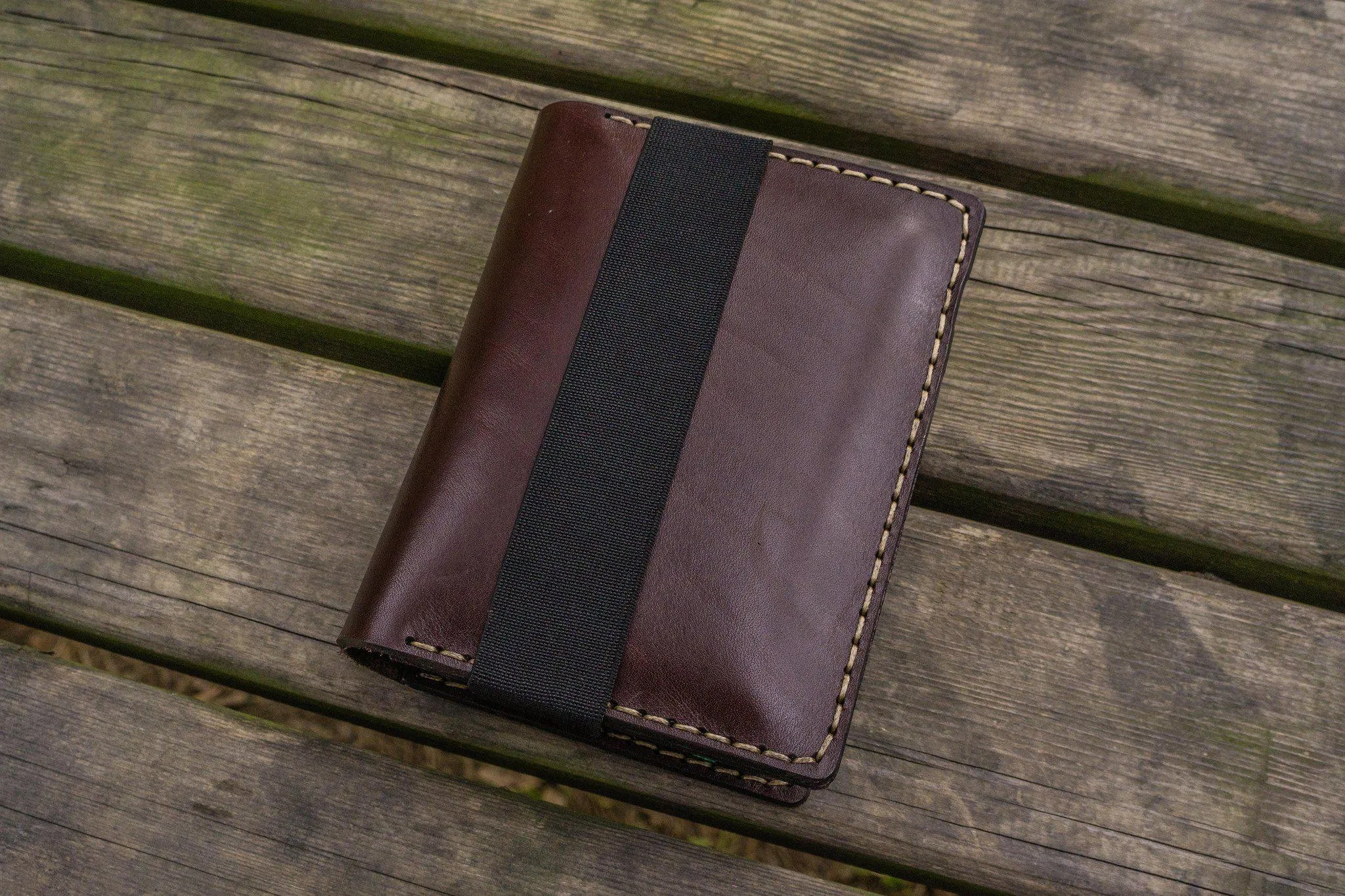 Leather Pocket Moleskine Journal Cover - Dark Brown