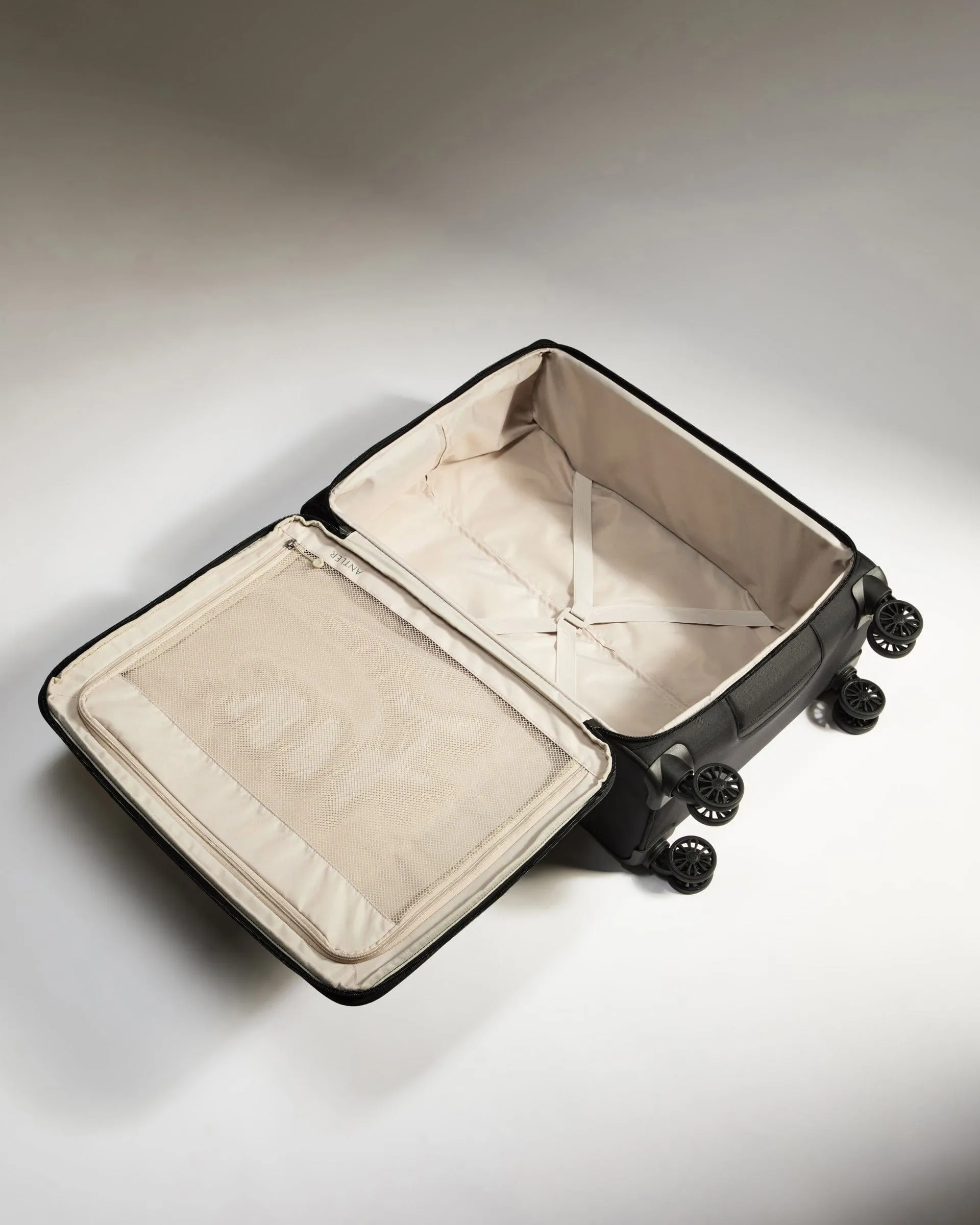 Lightest Suitcase Set in Black - Soft Stripe