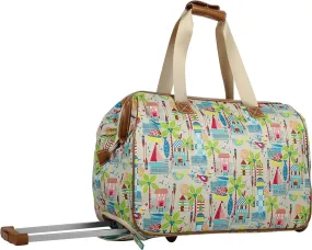 Lily Bloom 22 in Luggage Designer Pattern Suitcase Wheeled Duffel Carry On Bag