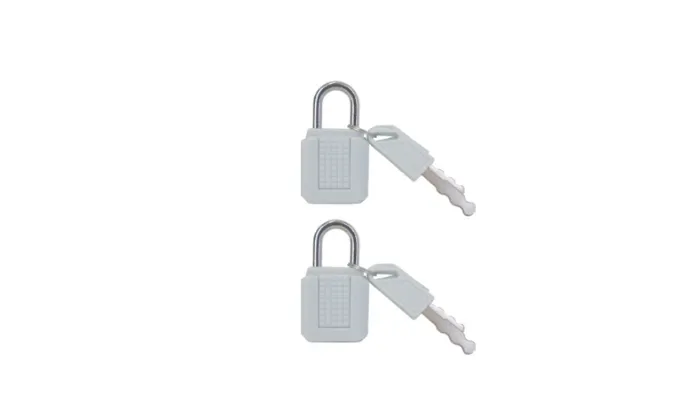 Luggage Padlocks - Set of 2 with 4 Keys - Anti-Theft - White