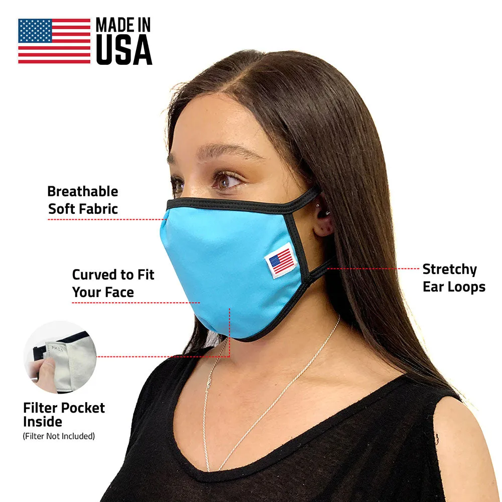 Made in USA Face Masks Mouth Nose Washable Reusable Double Layer Mask Cotton Cloth Blend