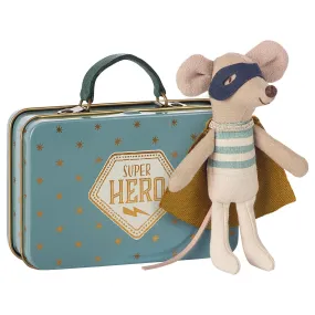 Maileg Superhero Mouse in Suitcase