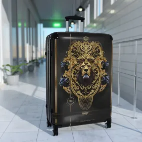 Majestic Lion Suitcase 3 Sizes Carry-on Suitcase Golden Lion Luggage Lion Hard Shell Suitcase | D20148