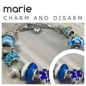 Marie Blue 'Pandora Style' Medical Alert Bracelet - Handmade to Order