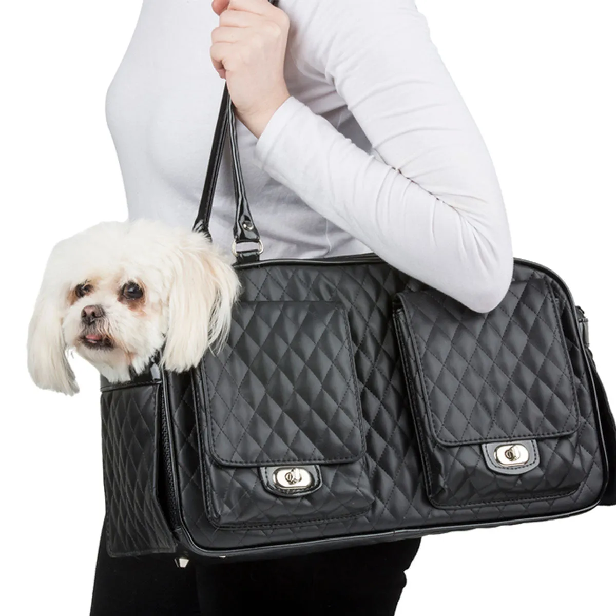 Marlee Pet Carrier - Black Quilted