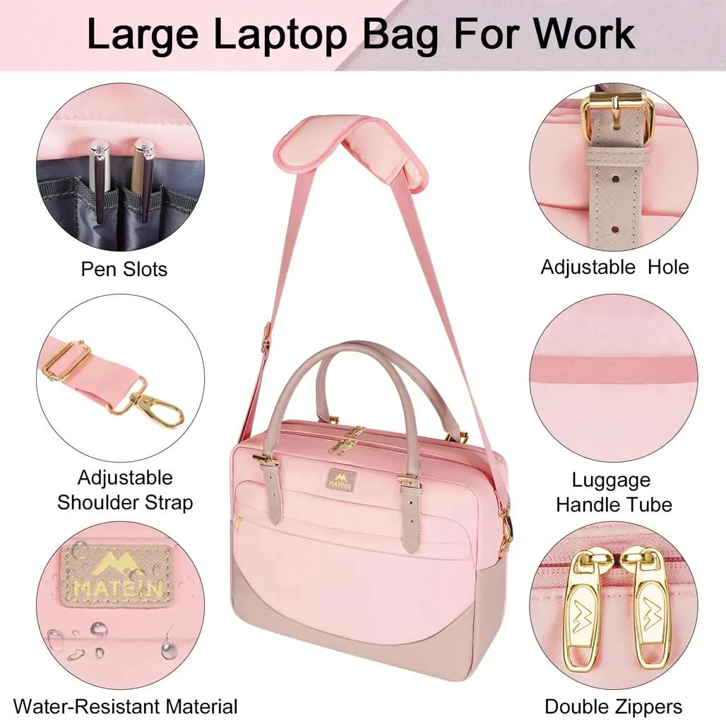 Matein Pink Laptop Bag for Women