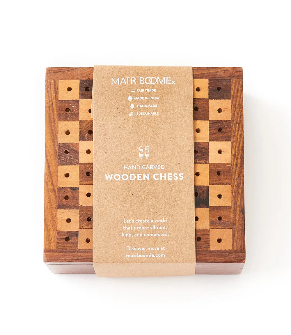 Matr Boomie - Handmade Rosewood Travel Chess Game