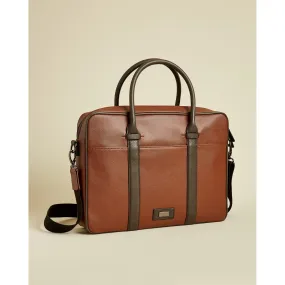 Men Azlea-Textured Pu Document Bag - Tan