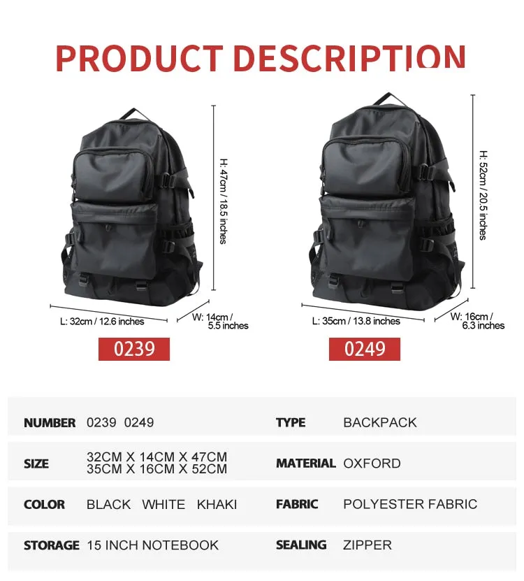 Mens Travel Light Weight Large Laptop Outdoor Waterproof Backpack