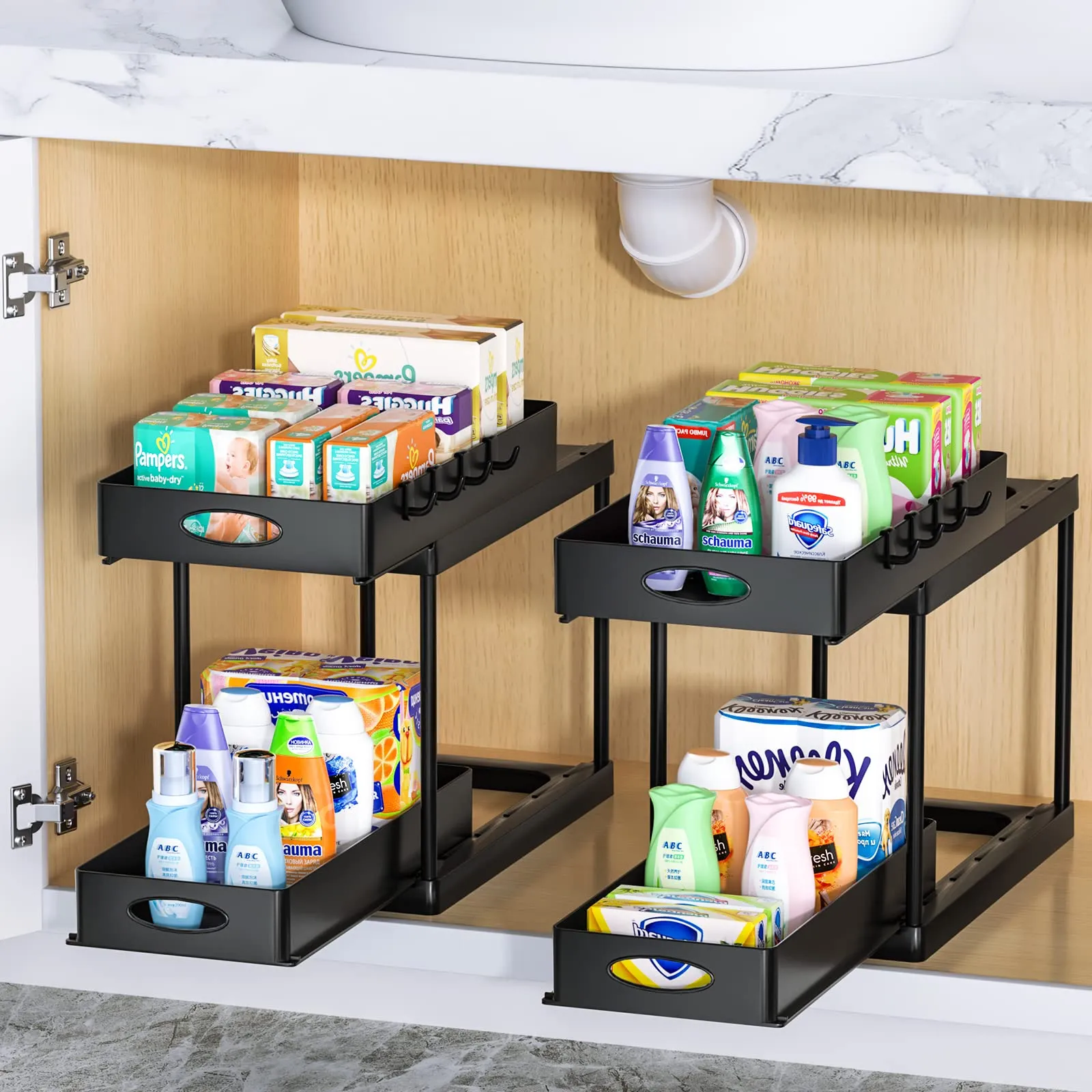 MessFree® Under Sink Dual Sliding Organizer