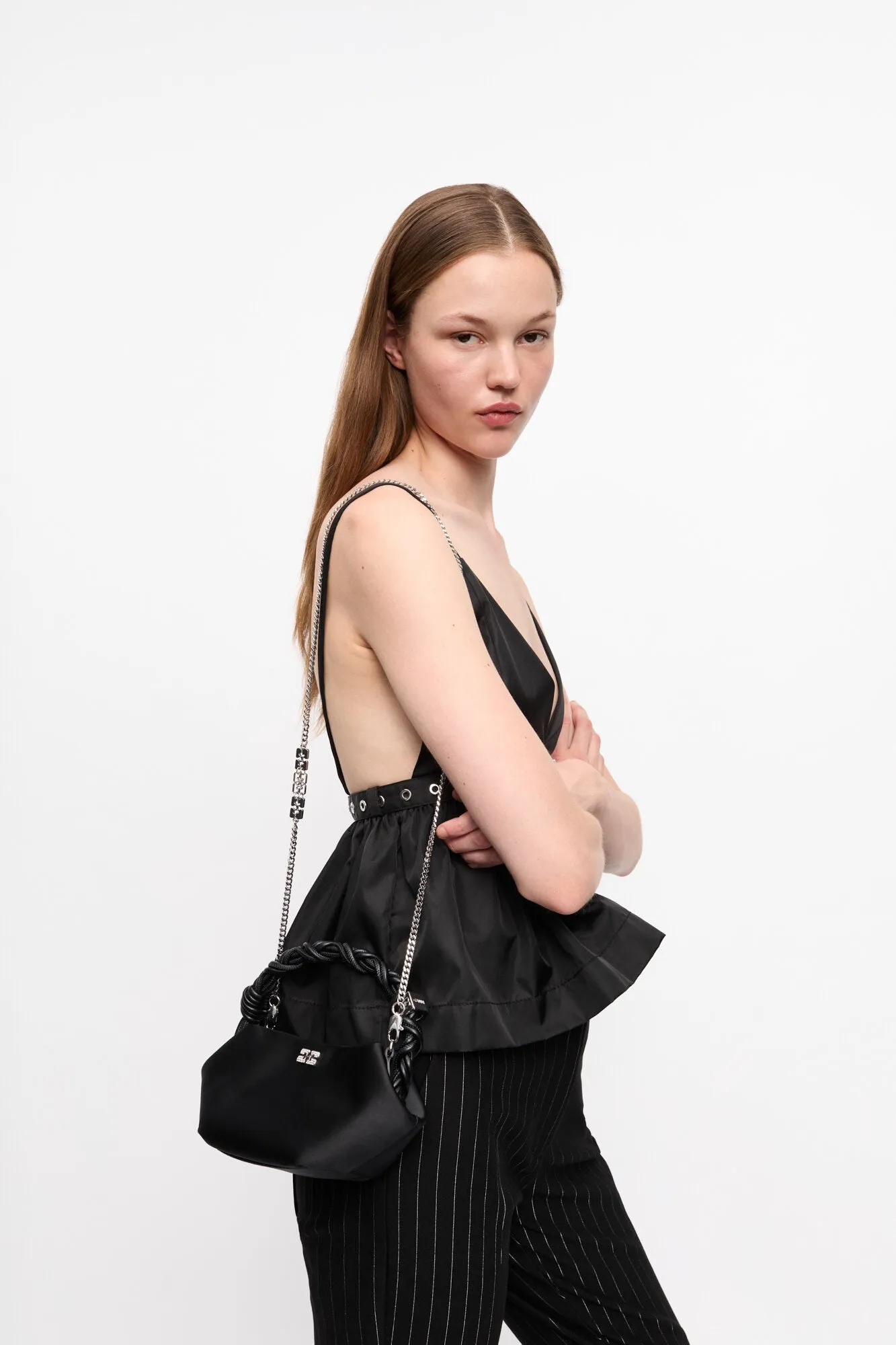 Mini Satin Bou Bag - Black