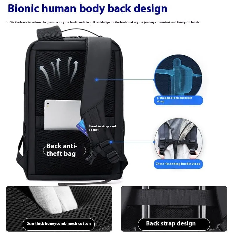 Modern Leisure Usb Backpack for Outdoor Travel and Business