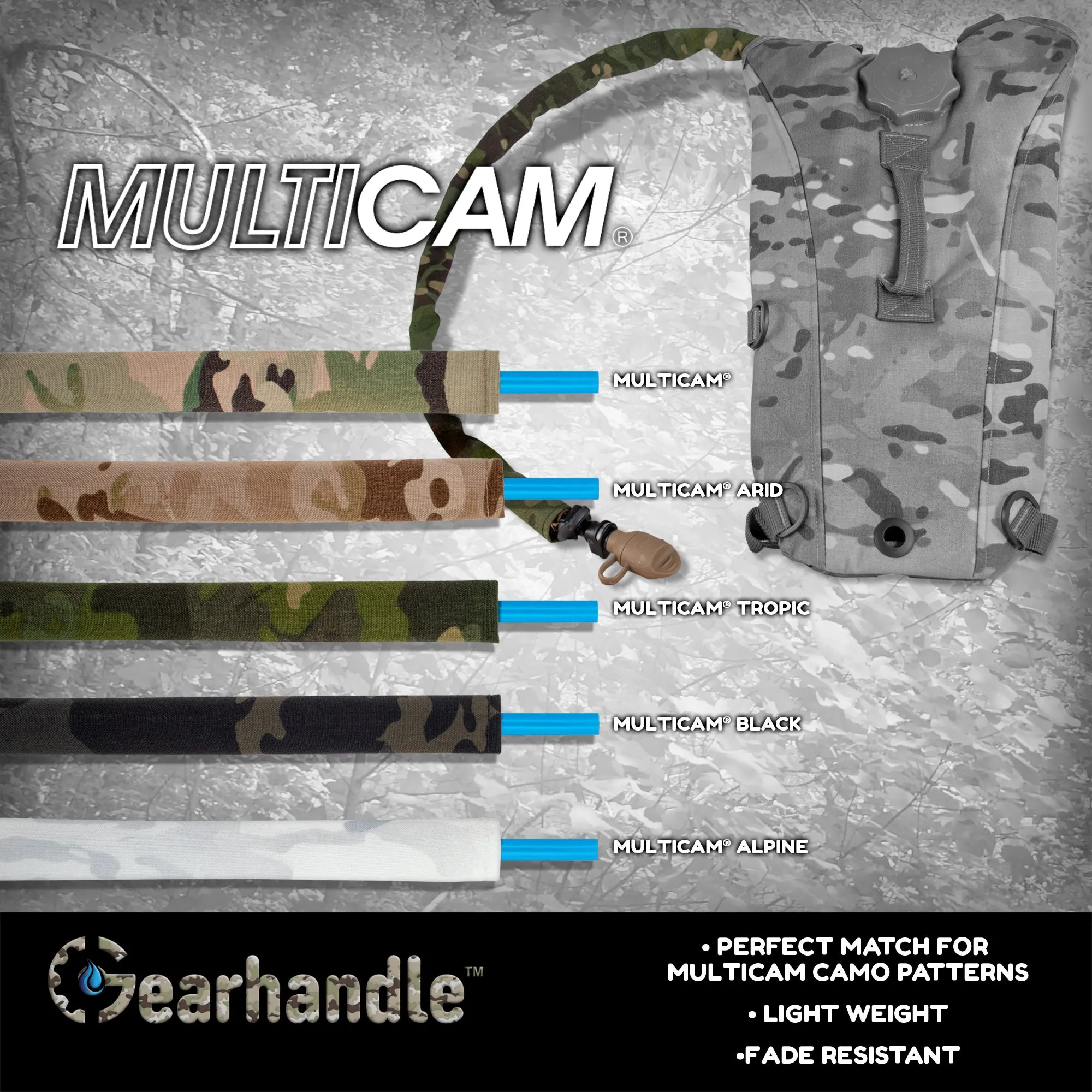 Multicam Black Non Insulated Drink Tube Sleeve