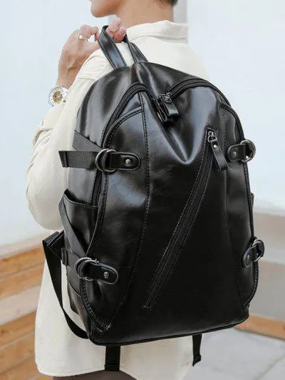 NEW Large Capacity Solid Backpack - Coffee