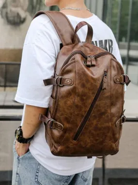 NEW Large Capacity Solid Backpack - Coffee