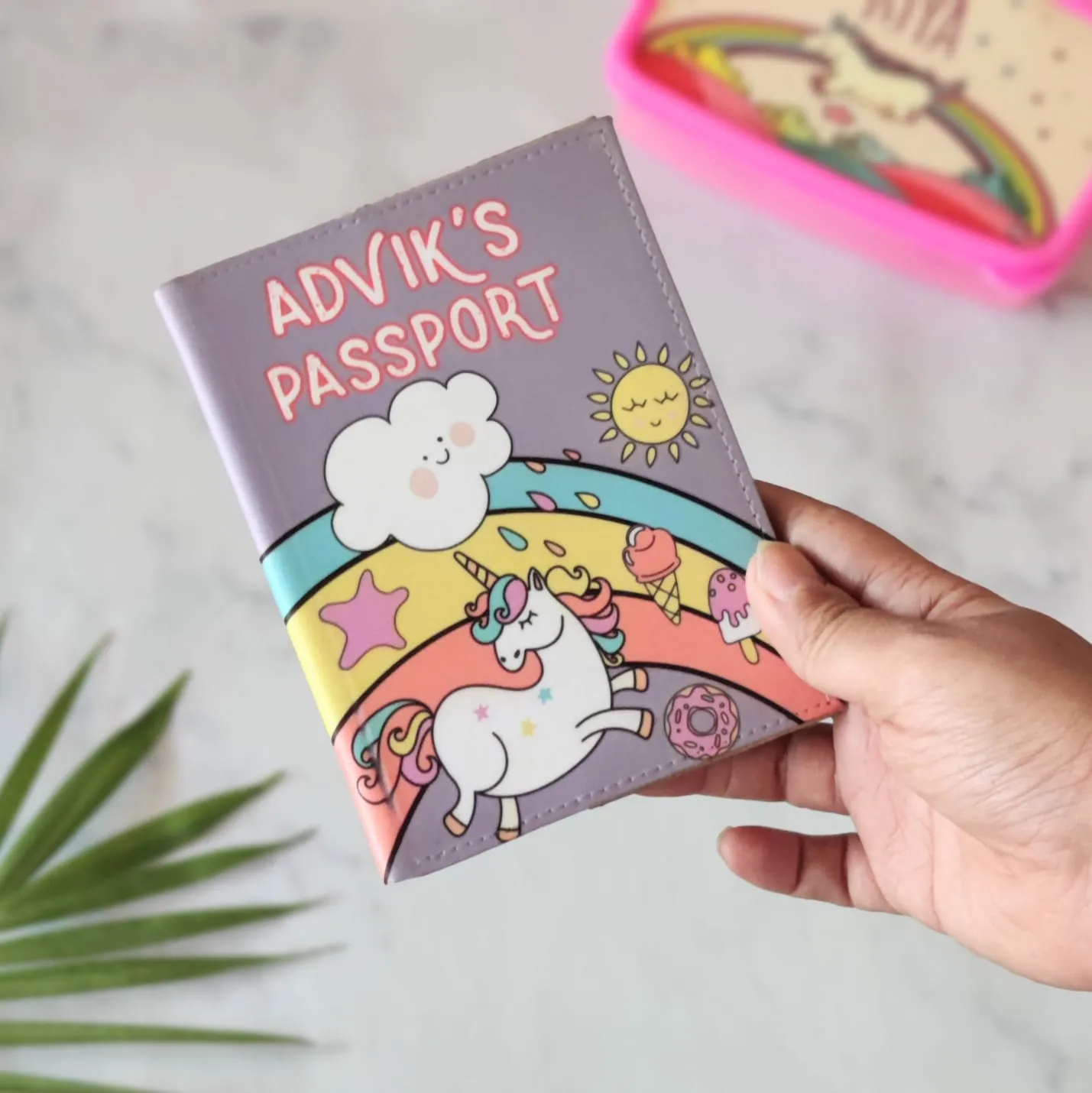 Nice Passport Cover for Gift - Unicorn Rainbows Sunshine