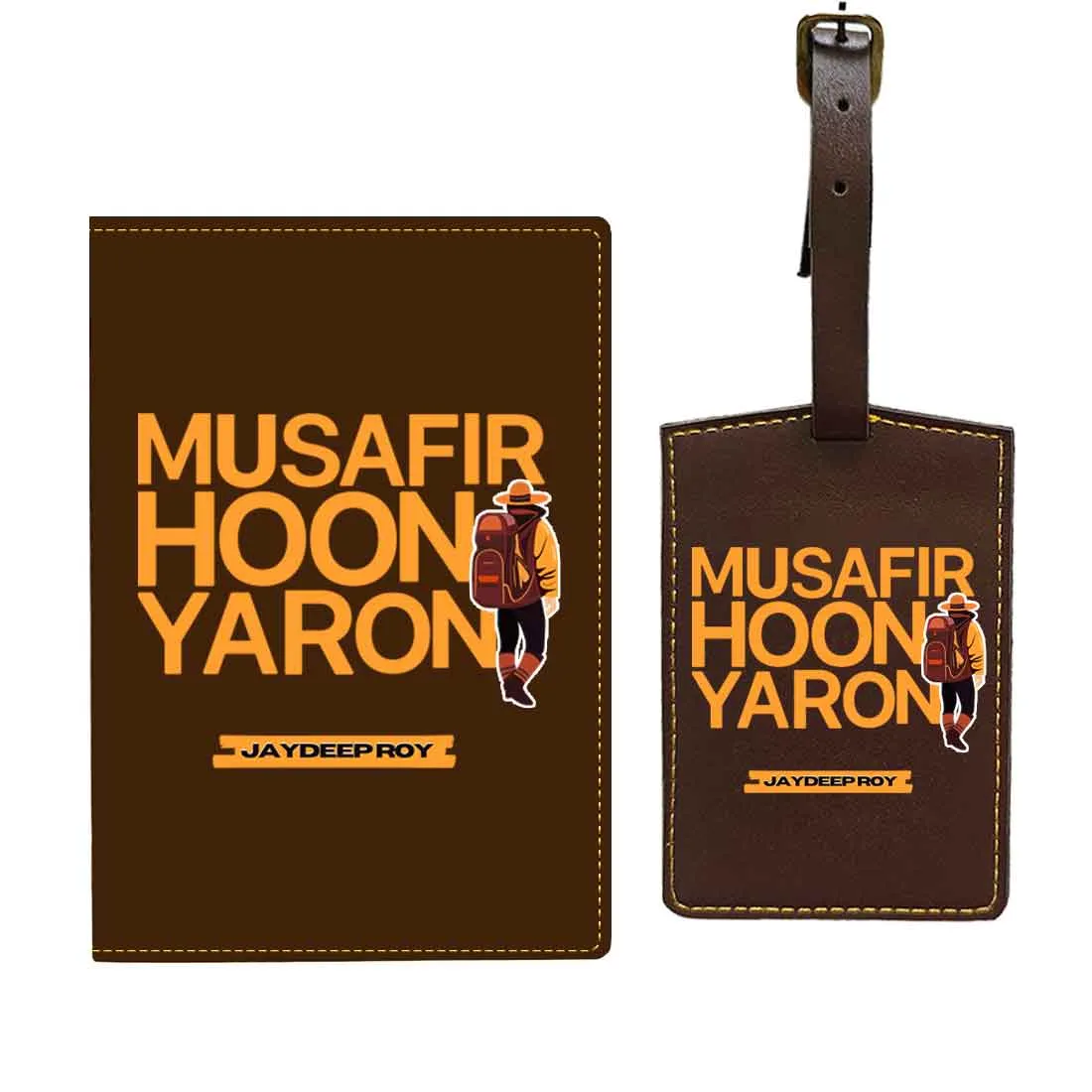 Passport Cover for Guys Faux Leather Custom Covers for Passports - Musafir Hoon